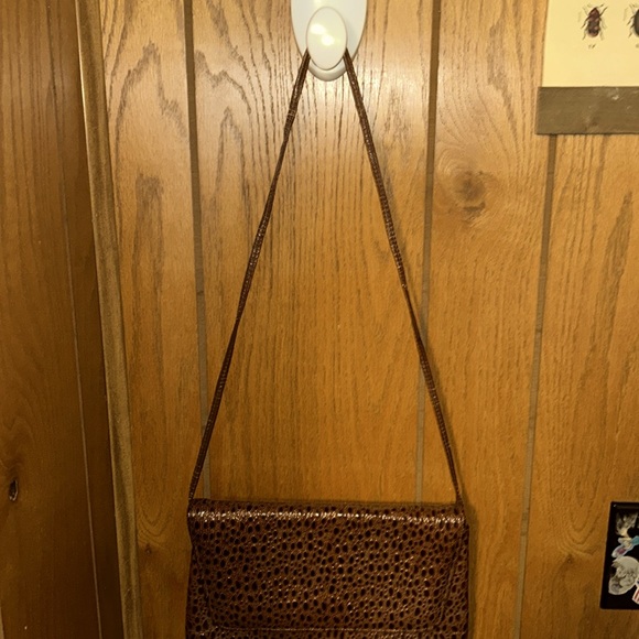 Vintage genuine leather faux reptile purse / handbag - Picture 2 of 4